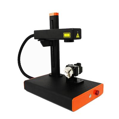 China Basic 20W air-cooled EM-Smart, desktop 25W fiber laser marking machine with rotary function for metal jewelry laser engraving machine for sale