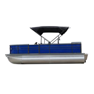 China Factory Cheap Aluminum Boat 7m Party / Fishing 23ft Family Recreation Pontoon Boat for sale