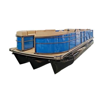 China Luxury 7m Leisure Pontoon Fishing Boat Family Recration Aluminum Boat 23ft Party / Fishing For Sale for sale