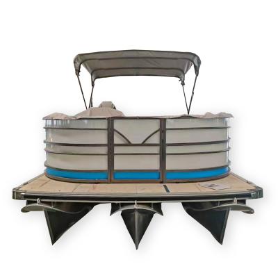 China Gospel 25ft Aluminum Aluminum Pontoon Boat For Leisure for sale