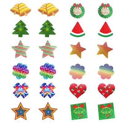 China 120 Pairs Cute Christmas Disposable Nipple Pies Bag Decorative Adhesive Nerd Sticker Breathable For Women for sale