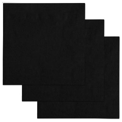 China 1/4 times white 2 ply custom wholesale black color paper beverage napkins cocktail napkins for sale