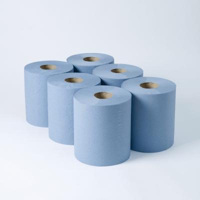 China Wholesale High Quality High Absorbency Disposable Ultra Absorbent Blue Centrefeed Paper Towel Centerfeed Roll for sale