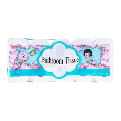 China Flushable Bathroom Tissue Paper 10 Roll / Bag for sale