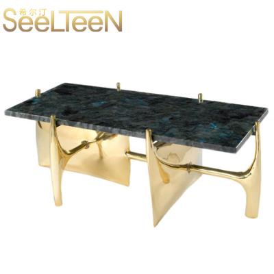 China Modern Nordic Modern Polished Brushed Stainless Steel Brass Gold Marble Top Cafe Side Table Minimalist Luxury for sale