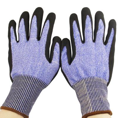 China Wholesale Touch Screen Cut Work Hand Protection Gloves Anti Nitrile Coating ANSI 5 Cut Resistant Gloves For Constrution for sale