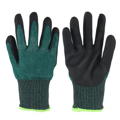 China Occupational Safety Gloves ANSI A9 Micro Heavy Duty Safety Hand Cut Foam Coated Industrial Gloves Cut Resistant Gloves Safety Working Gloves for sale