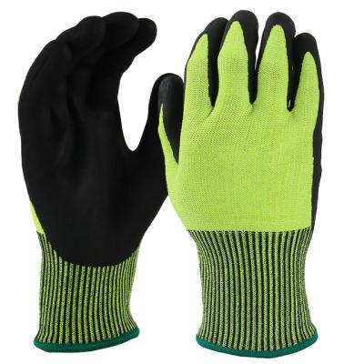 China Work Safety Cut Resistant Gloves Hand Safety Anti-cut Construction Gloves Nitrile Coated Work Gloves Cut Resistant Level 9 Anti Cut Gloves for sale