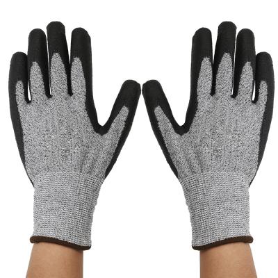 China High Quality Work Safety Gloves Gloves Level 5 CE Cut Resistant Gloves Sandy Nitrile Coated Abrasion Resistant Cut Resistant Safety Working Glove for sale