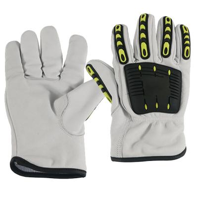 China Anti Cutting Impact Oilfield Gloves Working Gloves , Goatskin Anti Cut Leather Seam Welding Gloves for sale