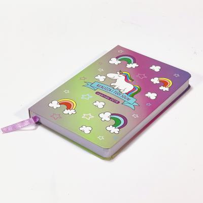 China Custom Cartoon Unicorn Hardcover Elastic Band Notebook A5 New Limit Notebook Design Customize Cover Design Notebook for sale