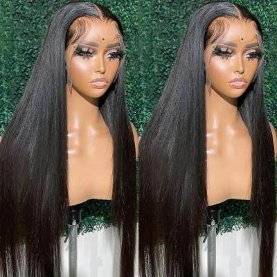 China Body Wave Straight Wig Cheap Raw Brazilian Virgin Human Hair Lace Front Wig Wholesale Transparent Glueless Lace Frontal Wig For Women for sale