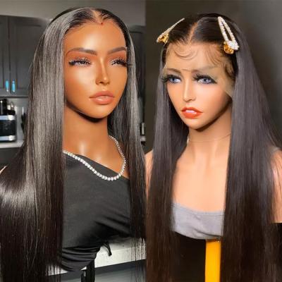 China Body Wave 13x6 bone straight glueless wigs human hair raw peruvian human hair wigs vendors pre plucked hd lace front wig for sale