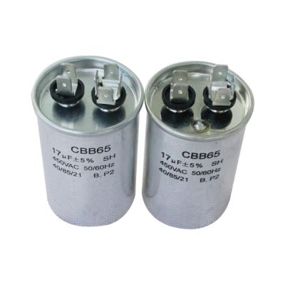 China IEC60252 resistance-capacitance, UL810, EN60252, VDE0560-8, GB/T3667.1-2005, CBB65-R, CBB65 round type ac motor capacitor for sale