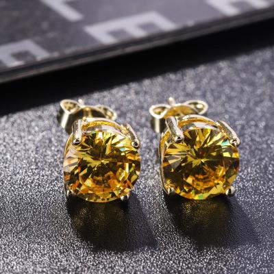 China High Quality Simple Temperament Girl Mini Fashion Gold Plated Crystal Zircon Earrings Ear Studs for sale