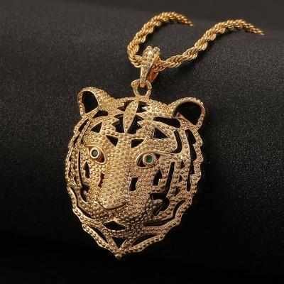 China Wholesale Fashion High Quality Custom Fresh Pendant New Product 2021 New Product Tiger Animal Gold Necklace for sale