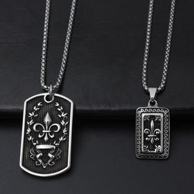 China Wholesale New Product High Quality Hot Punk Hip Hop Silver Cool Square Pendant Necklace For Men for sale