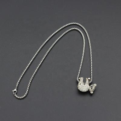 China High Quality Simple Personality Girl Cartoon Inlaid Cute Animal Koala Bear Full Zircon Pendant Necklace for sale