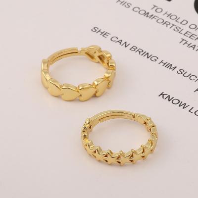 China Fashion Romantic First Ring Simple Opening Adjustable Heart-shaped Five-star Heart Ring for sale