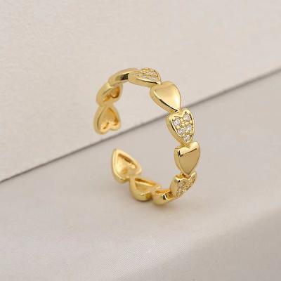 China Romantic Trend Personalized Tasty Opening Ring 18k Gold Micro Setting Zircon Fashion Ring for sale