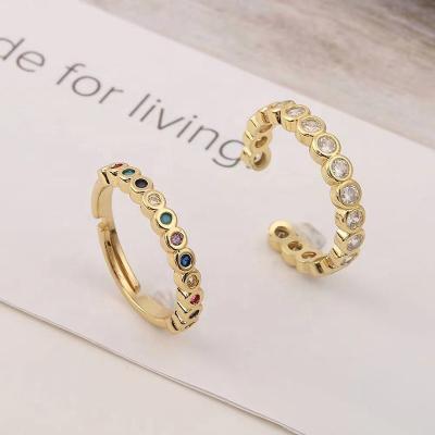 China New Romantic Zircon Stacked Finger Ring Creative Design Fashion Sense 2021 Fashion Opening Adjustable Ring for sale