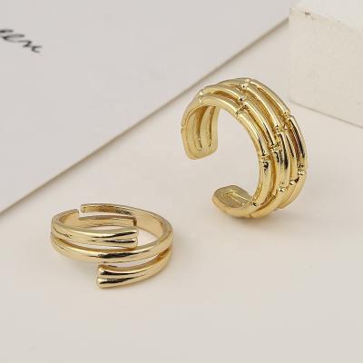 China 2021 Simple High Quality New Arrival Jewelry Accessories Ladies Shape Ring Adjustable Gold Chunky Retro Ring for sale