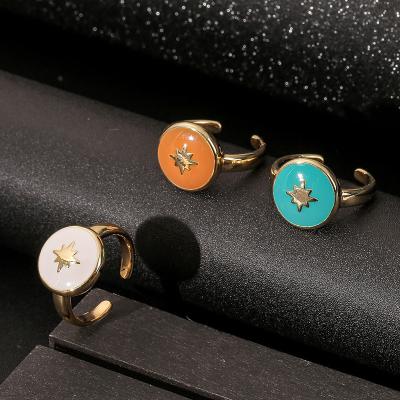 China 2021 Pop Romantic Vintage Angle Ring Creative Fashion Small Round Simple Multi Star Opening Adjustable Ring for sale