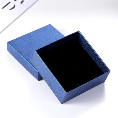 China Charming Multifunctional Simple Packaging Fashion Blue Paper Jewelry Box Modern Elegant Jewelry Box for sale