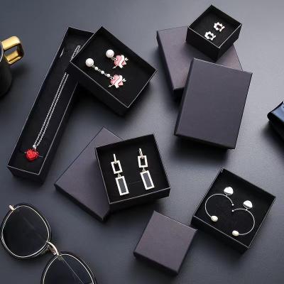 China Modern simple elegant multi-functional black paper gift box paper gift box packing paper black jewelry box for sale