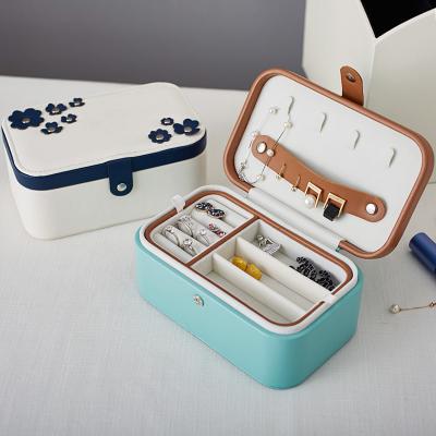 China Fashion Multifunctional Simple Outdoor Earring Jewelry Storage Large Capacity Portable Travel Jewelry Storage Box for sale