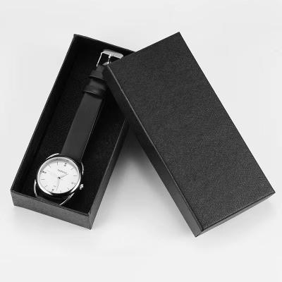 China 2022 Fashion Simple Elegant Modern High Quality Luxury Watch Jewelry Packaging Paper Black Gift Box for sale