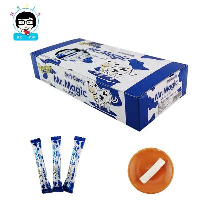 China Wholesale Natural Delicious Soft Chewy Candy Stripe Soft Milk Factory Stick Gummy Candy for sale