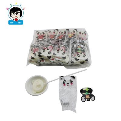 China Normal Kids Love Panda Shaped Lollipops White Hard Cute Delicious Fruity Candy Lollipop for sale