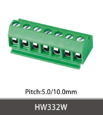 China PCB PA66 Screw Terminal Block HW332V Pitch 5.0 / 10.0mm for sale