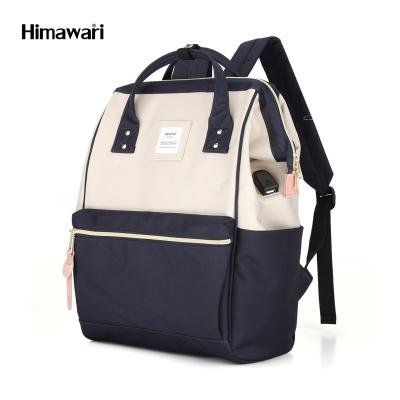 China With USB ivory mix navy waterproof polyester backpack bag with USB for sale