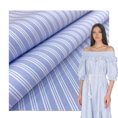 China Hot Selling Stretch Woven Fabric Cotton And Nylon Fabric Striped Stretch Fabric For Clothing for sale