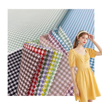 China Anti-bacteria by the yard yarndyed TR jacquard polyester squishy control fabric woven by the yard for skirt for sale