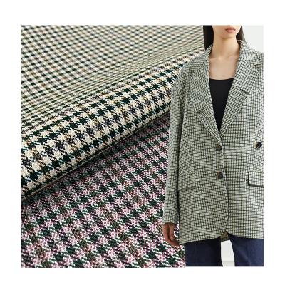 China 2022 Anti-bacteria factory supply yarn dyed polyurethane polyester tweed viscous fabric for sale