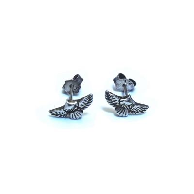 China New Punk Personality Dapeng Winged Eagle Earrings Creative Marcasite S925 Sterling Silver Eagle Earrings Retro for sale