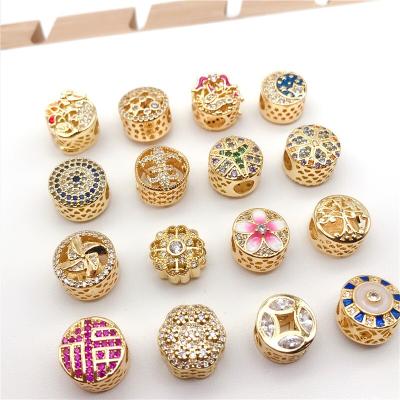 China Fashion TRENDY Jewelry Accessories Bracelet Bangle Silver Gold Plated Copper Beaded Windmill DIY Loose Beads Wholesale for sale