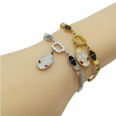 China Hiphop Women's Snake Stainless Steel Charm Bracelet Zodiac Sign Stainless Steel Bracelet for sale