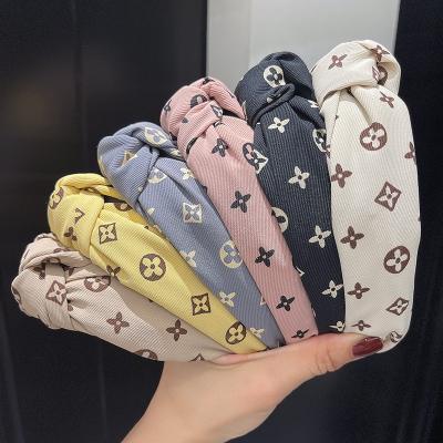 China European and American Style Fashion Selling Hair Accessories Hot Selling Women's Plaid Vintage Korean Headbands Knotted Stripe Headband Bowknot Headband for sale