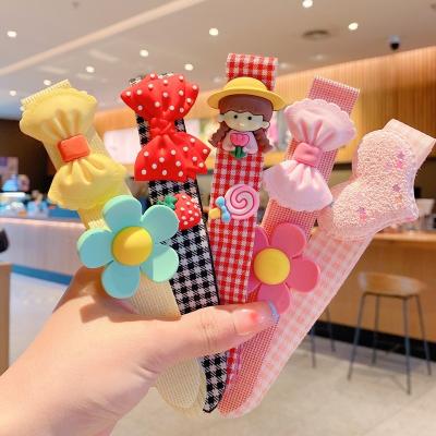 China 2022 Sweet Cute Colorful Children's Headband For Babies New Design Candy Bangs Stickers Kids Headband for sale