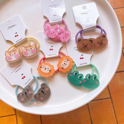 China Korean Cute Cute Animal Design Elastic Band Hair Tie Baby Hair Tie Cartoon Hair Tie Plastic Hair Band For Kids Girls for sale