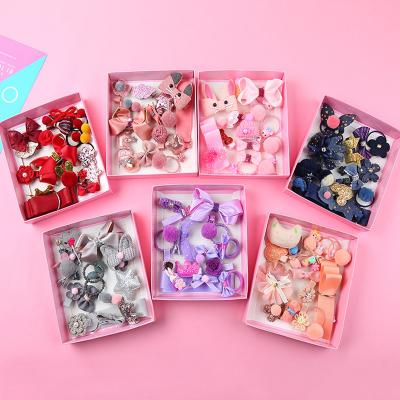 China Korean Hair Clip Wholesale Cloth Kids Hair Accessories Set Gift Box Girls Bows Cute Luxury Hair Clips Baby Kids Hair Clips for sale