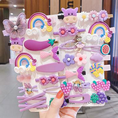 China Hot Selling Princess Headdress Korean Cartoon Soft Hairpin Children's Soft Fantasy Kid's Broken Hair Clip Sets for sale