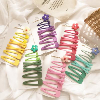 China New Sweet Kids 7pcs Acrylic Multicolor Flower Hair Clip Set Candy Duck Beak Hair Pin Accessories Girls Gift for sale