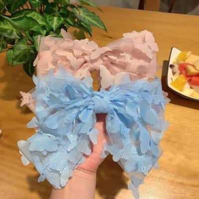 China Solid Pure Hair Clip Korea Butterfly Hair Clip Women Girls Girls Bow To Tie Cute Hair Grips Hair Accessories for sale