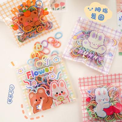 China Wholesale 100 PCS Children's Child's Multicolor Elastic Hair Tie Hair Ties High Bright Color Baby Hair Band for sale