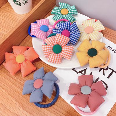 China 2022 Hair Clip 2022 Women Girls Candy Color Flower Korean Cute Hair Band Strong Elastic Hair Ties for sale